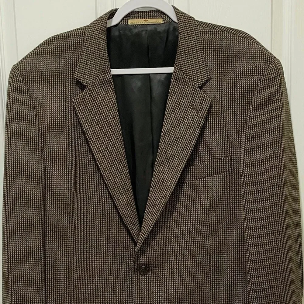 Vintage Joseph Abboud Jacobsons 100% Wool Sport Coat Jacket Tweed USA Men 43L